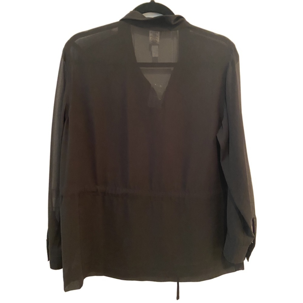 MarlaWynne Wynne Layers Chiffon Safari Jacket Black Size Small New - Picture 2 of 12